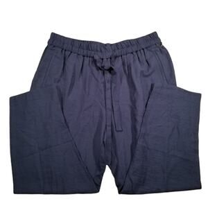 Women's 1 State Navy Blue Elastic Waist Ribbon Tie Pants, Size 2X, New